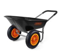 VonHaus 78L Wheelbarrow - 100kg Heavy Duty Garden Dump Cart with Dual Pneumatic Tyres - Durable Plastic Tray, Steel Frame & Soft Grip Handle - Multi-Use for Tools, Bricks, Plants, Waste & Transport