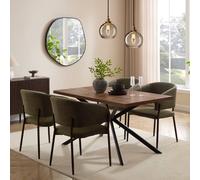 VonHaus Abel Rectangular 6 Seater Wood Effect Dining Room Table in Dark Brown VonHaus Dark Brown