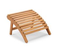 Vonhaus Adirondack Footstool - Acacia Hardwood Outdoor Foot Stool for Patio & Garden with Teak Oil Finish - Weather Resistant Wood - Portable & Compact Slatted Foot Rest - Hudson