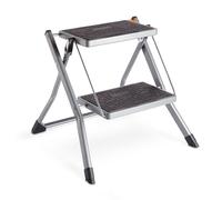 VonHaus Anti-Slip Easy to Store Foldable 2 Step Stool in Grey VonHaus Grey