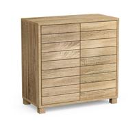 Vonhaus Bathroom Storage Cabinet, Oak Wood Effect Floor Cabinet With Handleless Design, Freestanding Towel Storage Unit, Chester