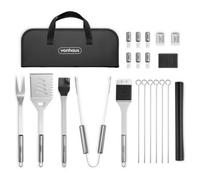 Vonhaus Bbq Tool Set With Case, 20Pc Bbq Accessories Kit W/ Spatula, Tongs, Barbecue Grill Mat & More, Outdoor Cooking Utensils