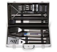25Pcs with Metal Storage Case BBQ Tools Set VonHaus Silver One Size
