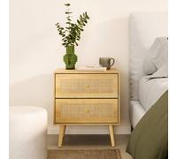 Sienna Rattan Bedside Table 2 Drawer