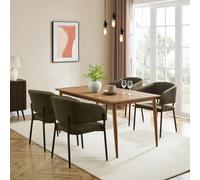 Burton 6 Seater Rustic Dark Wood Effect Dining Table