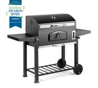 VonHaus Charcoal BBQ 2 in 1 American Style Barbeque Grill and Wood Smoker XXL