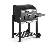 VonHaus Charcoal BBQ - XL Portable Barbecue with Warming Rack, Fold Down Shelf, Temperature Gauge, Wheels, Large Cooking Grill, Air Vents - 2 in 1 Barbeque and Wood Smoker - Grill Meat, Fish & Veg