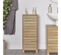 VonHaus Chester Freestanding Oak Wood Effect 1 Door Bathroom Storage Cabinet in Natural VonHaus Natural