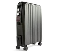VonHaus Closed Fin Oil Filled Radiator - 2000W - Fast Heating Chimney Circulation - Portable Electric Heater - 3 Power Settings, Adjustable Temperature, Safety Cut off & 24 Hour Timer - Black