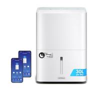 VonHaus Dehumidifier 30L/Day, 4L Water Tank - WiFi/Smart with Purify/Inside Drying - For Damp, Condensation, Laundry/Clothes Drying, Prevents Mould & Smells, for Home, Bedroom, Utility Room & More