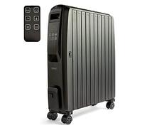 VonHaus Digital Oil Filled Radiator with Remote Control & LED Display - Oil Heater Portable Electric Free Standing 2500W for Home, Office - Adjustable Thermostat, 3 Heat Settings, Wheels, 1.5m Cable