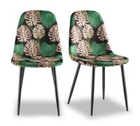 VonHaus Vonhous Leighton Set of 2 Dining Chairs, Green