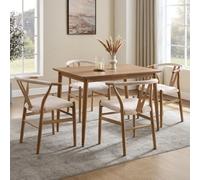 Vonhaus Dining Table, 4 Seater Kitchen Table For Dining Room, Rectangular Dark Wood Effect For 4 People, W110Cm X D75Cm, Burton