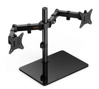 VonHaus Dual Monitor Stand for 13-32" Screens, Adjustable Mount with Glass Base