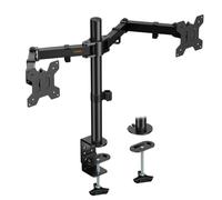 VonHaus Dual Monitor Stand for 13-32" Screens, Twin Monitor Mount with Desk Clamp, Height Adjustable, Easy Assemble Stand with Full Tilt, Rotation & Swivel Arms, VESA: 75x75 & 100x100mm