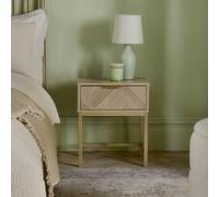 Bedside Table for Bedroom, 1 Drawer Herringbone Bedside Cabinet, VonHaus