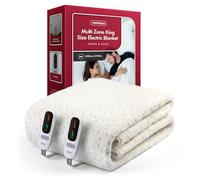 VonHaus Electric Blanket king with Multi Heating Zones, Heated Mattress Topper for king Bed, Under Blanket Cover Sheet - Dual Controls, Corner Ties, 6 Heat Settings, Machine Washable, 200 x 150cm