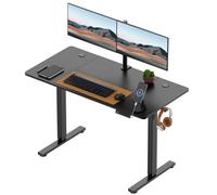 Vonhaus Electric Standing Desk, Height Adjustable Sit Stand Desk, 3 Height Preset Technology, 120X60Cm, Black Desktop & Frame