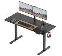 Black Standing Desk 140x60cm with USB-C Charging Port