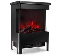 VonHaus Electric Stove Heater 1900W - Electric Fireplace - Indoor Log/Wood Burner Effect, Freestanding Fire, Portable, LED Flame, Adjustable Thermostat, Glass Panel, Black - 2 Year Warranty