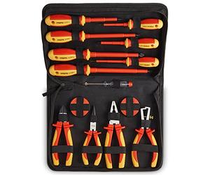 VonHaus Electrician Screwdriver and Pliers Tool Set - Insulated Screwdriver Set for Safe Electrical Work - 1000V VDE Tested - Includes Voltage Tester, Wire Stripper, Tape - Electricians Tools