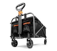 VonHaus Festival Cart on Wheels - Foldable Portable 70L Camping Trolley with 100Kg Weight Capacity - Garden Cart with 360° Rotating Wheels & 2 Cupholders for Garden, Picnic, Shopping & Fishing