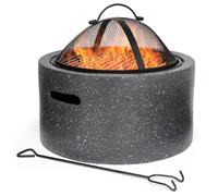 VonHaus Fire Pit with BBQ Cooking Grill in Dark Grey VonHaus Dark Grey