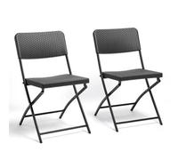 Faux Rattan 2 Pack Folding Chairs