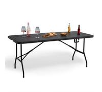 Rattan Design Folding Garden Dining Table VonHaus Dark Grey One Size