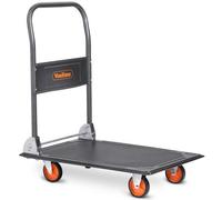 VonHaus Folding Platform Trolley 150kg Capacity - Multi-Functional Heavy Duty Platform Truck on Wheels for Easy Transportation/Heavy Lifting