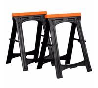 VonHaus Folding Saw Horse Trestle Twin Support Bars Cutting Stands Rubber Insert