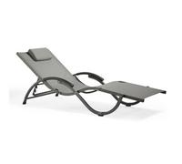 Vonhaus Folding Sunlounger, Heavy Duty Weather Resistant Garden Sun Lounger, Portable Textoline Foldable Reclining Outdoor Lounger