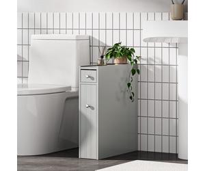VonHaus Freestanding Shaker Style Slimline Bathroom Storage Unit in Grey VonHaus Grey