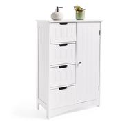 VonHaus Freestanding with 4 Drawer Bathroom Storage Cabinet in White VonHaus White