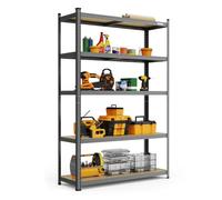 5-Tier Metal Shelving Unit - Black (180 x 120 x 40cm)