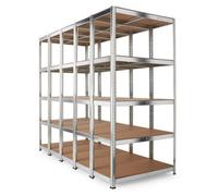 Vonhaus Garage Shelving Units - Pack Of Five 1.8M Heavy Duty Shelving Units - 5-Tier Units For Storage, 175Kg Capacity Per Shelf