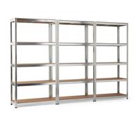 Vonhaus Garage Shelving Units - Pack Of Three 1.8M Heavy Duty Shelving Units - 5-Tier Units For Storage, 175Kg Capacity Per Shelf