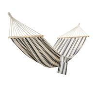 Vonhaus Garden Hammock, 1 Person Striped Hammock With Rope Attachments & Storage Bag, Polycotton Single Hammock, Blue & White