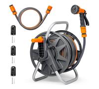 Vonhaus Garden Hose Reel 25m - 2-in-1 Hose Pipe Reel with 8-Pattern