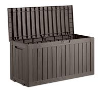 VonHaus Garden Storage Box - Outdoor Utility Chest Organiser - Weatherproof Plastic, Lockable Lid, Carry Handles, Compact & Portable - For Garden, Patio, Balcony, Decking - Grey (270L)
