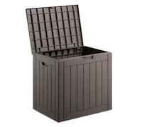 VonHaus Garden Storage Box - Outdoor Utility Chest Organiser - Weatherproof Plastic, Lockable Lid, Carry Handles, Compact & Portable - For Garden, Patio, Balcony, Decking - Grey (118L)