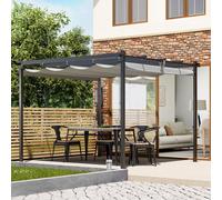 VonHaus Garden Weatherproof Retractable Roof Pergola 3 x 3 x 2.2m in Grey VonHaus Grey