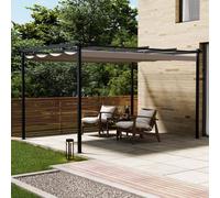 VonHaus Garden Weatherproof Retractable Roof Pergola 4 x 3 x 2.2m in Grey VonHaus Grey