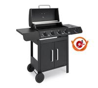 Vonhaus Gas Bbq, 4+1 Burner Portable Barbecue, Enamel Coated Steel Grill Barbeque, Grill Meat, Fish & Vegetables