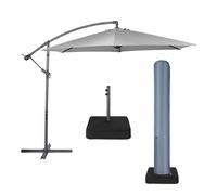Grey 3m Cantilever Parasol, Base & Cover Set
