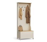 VonHaus Hallway Unit Coat Stand with Shoe Storage in Off-White | Size: 180 cm x 70 cm VonHaus Off-White 180 cm x 70 cm