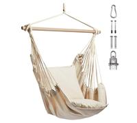 Vonhaus Hanging Chair Outdoor with Attachments, Beige