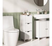 VonHaus Bathroom Drawers , White 3 Drawer Storage Unit ,Slimline Shaker Style Freestanding Chest of Drawers Cabinet