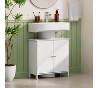 VonHaus Holbrook Freestanding Under Sink Bathroom Cabinet in White VonHaus White
