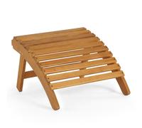 Vonhaus Adirondack Footstool - Acacia Hardwood Outdoor Foot Stool for Patio & Garden with Teak Oil Finish - Weather Resistant Wood - Portable & Compact Slatted Foot Rest - Hudson
